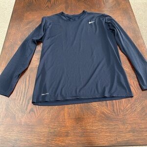 Nike Navy Long Sleeve Dri-FIT Shirt